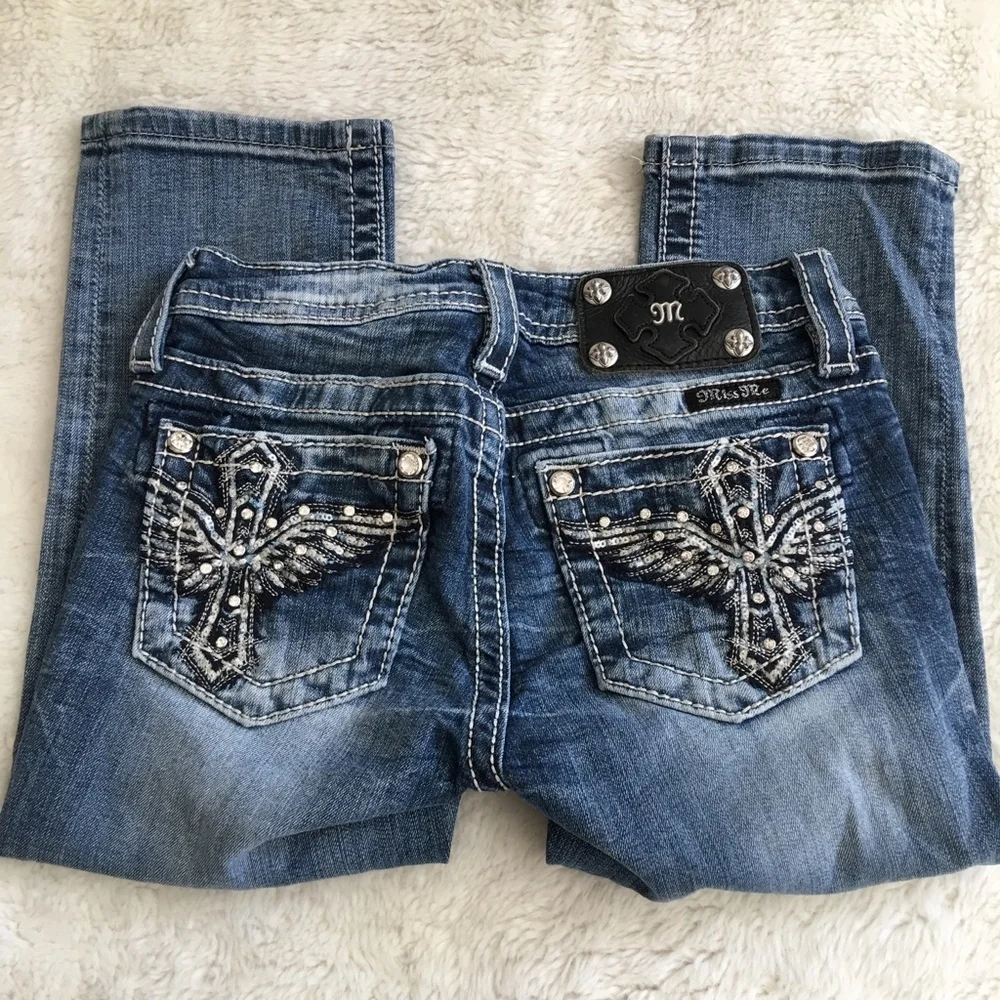 Miss Me Cuffed Capri Jeans Size 10x15.5" - Picture 5 of 7